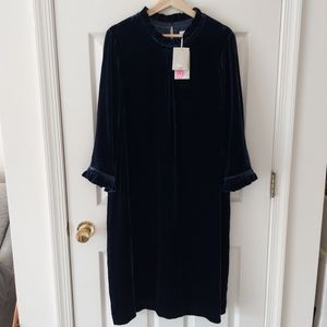 NWT Boden Adora Velvet Shift Dress Size 14 LONG
